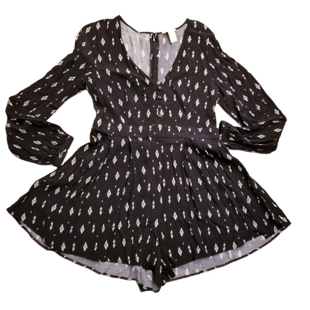 Forever 21 Diamond Specs Print Romper